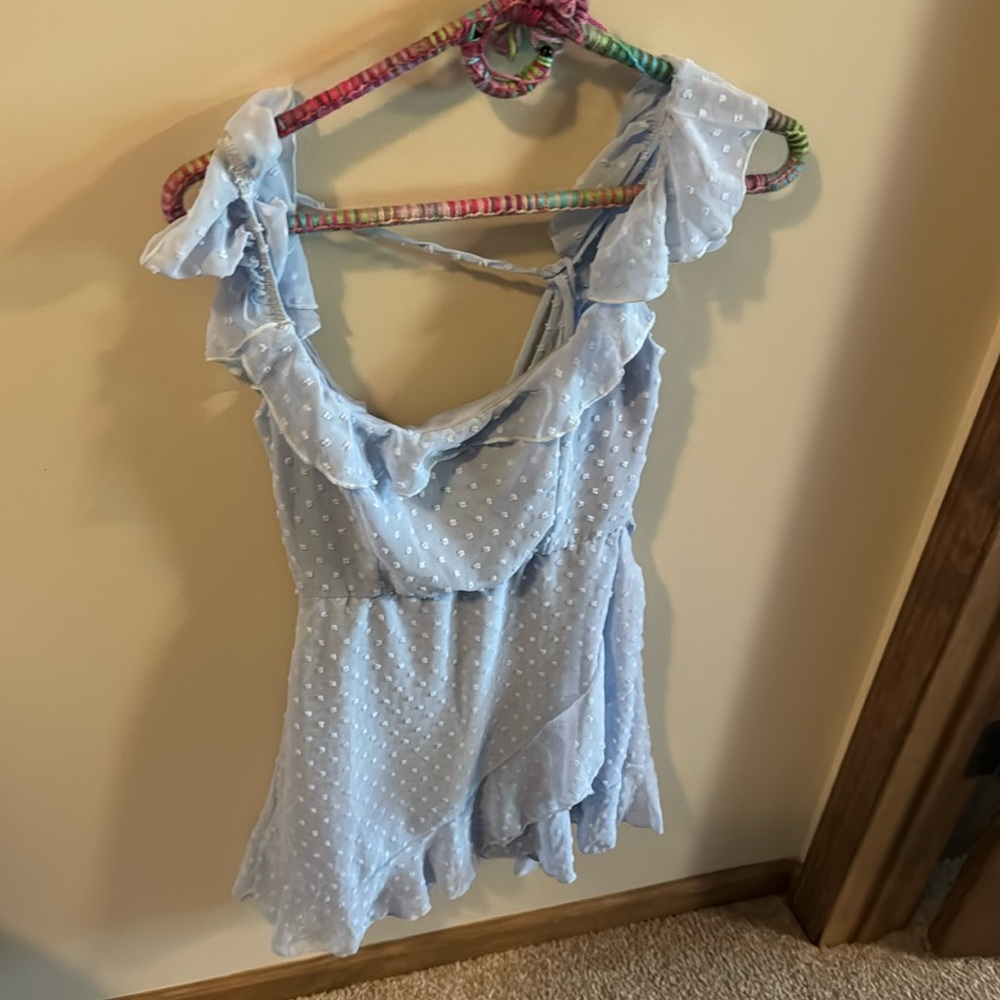 Blue polka dot dress